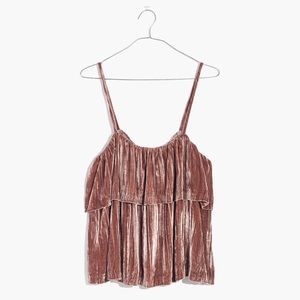 🆕 Madewell Crushed Velvet Ruffle Tank 🌷